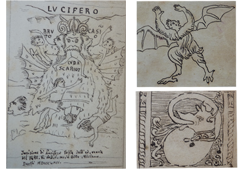 Disegni a mano dallo Studio intorno al concetto di demonio