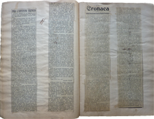 Quaderno con articoli di giornale  sull'insegnamento tecnico-professionale