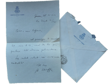 Lettera con busta del professor Alfredo Schiaffini