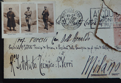 Busta con cartolina illustrata dei martiri trentini ricevute da Guglielmo Castagna