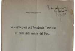 Le costituzioni dell'Accademia Teresiana di Belle Arti redatte dal Parini